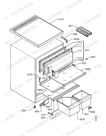 Взрыв-схема холодильника Electrolux ER6430T - Схема узла Housing 001